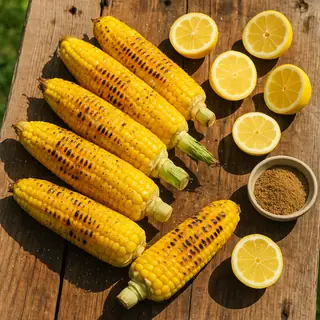 Corn, Lemon, Salt & Black Pepper